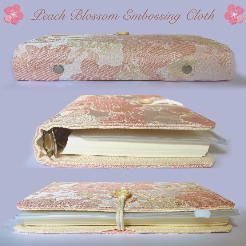 ipoul A5 Binder, 6 Ring Binder, Refillable Notebook, Embroidery Journal, Budget Binder, Sketchbook 6"x8", Travelers Journal, Gift for Girls, Pink Peach Blossom, Planner Binder - Image 5